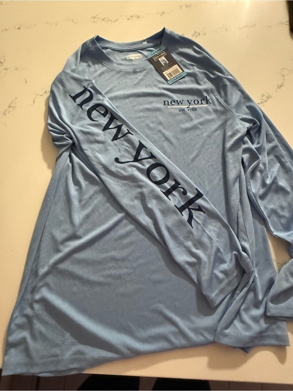 Brand New State Of Mind New York Light Blue Long-Sleeve Tee
